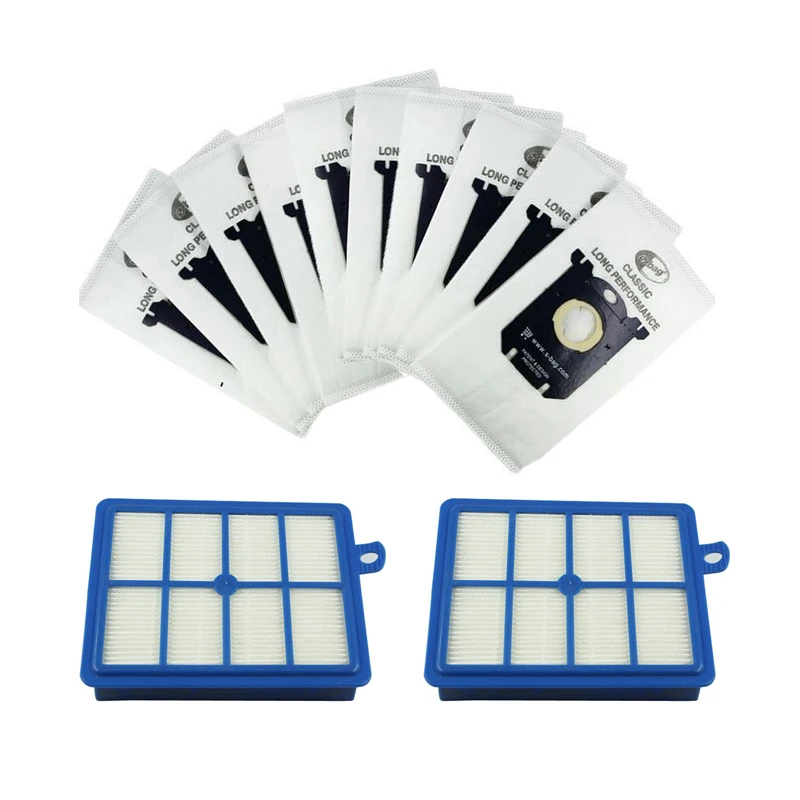 

10x Vacuum Cleaner Dust Bags s-bag 2x H12 Hepa filter fit for Philips FC8204 FC9150Electrolux Vacuum Cleaner Parts hepa Filter