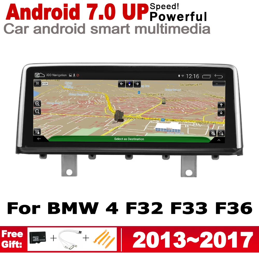 

10.25" Android 7.0 up Car GPS Navi Map For BMW 4 F32 F33 F36 2013~2017 NBT Original Style Multimedia Player Auto Radio HD Screen