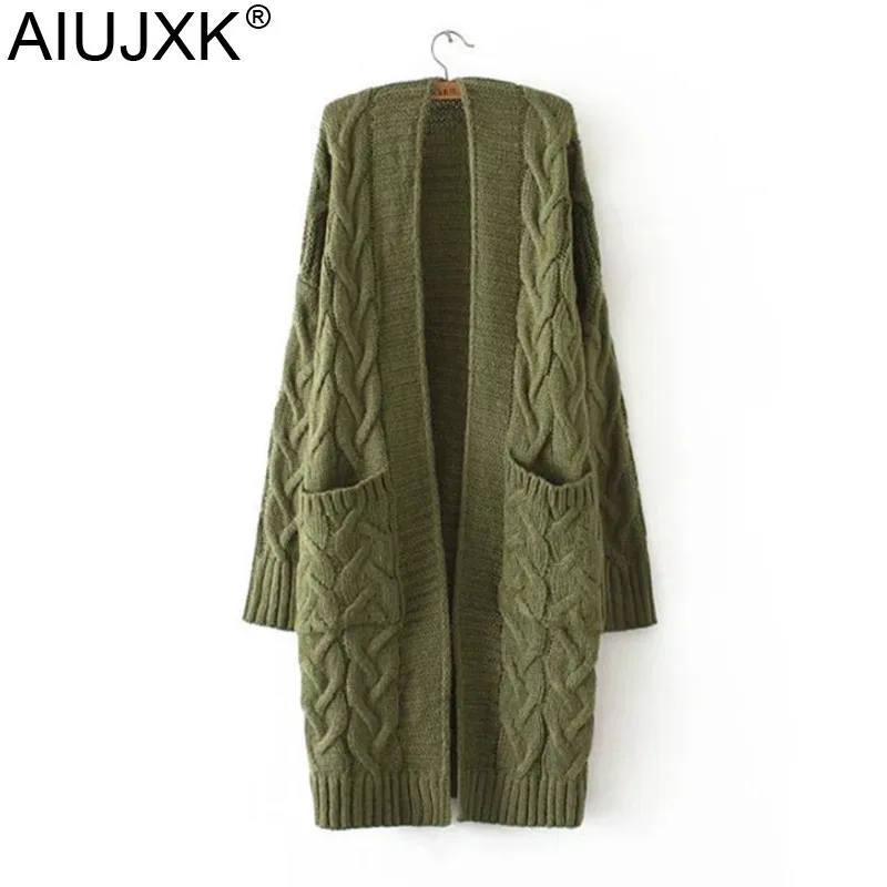 

AIUJXK Autumn Winter Knitting Women Sweaters Cardigan 2019 Loose Plus Size Thick Warm Female Long Cardigans Knitted Casual Coat