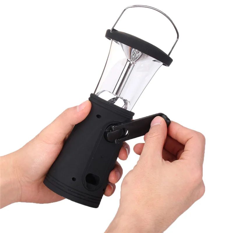 

Outdoor Camping Lantern 6 Leds Hand Crank Solar Power White Light Survival Emergency LED Tent Lamp Night Light Torch Flashlight