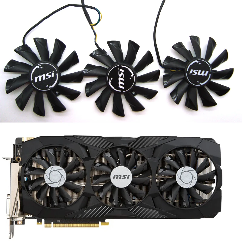 87 мм PLD09210S12HH 0.4A вентилятор для MSI GeForce GTX 1070 1060 1080 1080Ti 980Ti Duke Видеокарта кулер вентиляторы