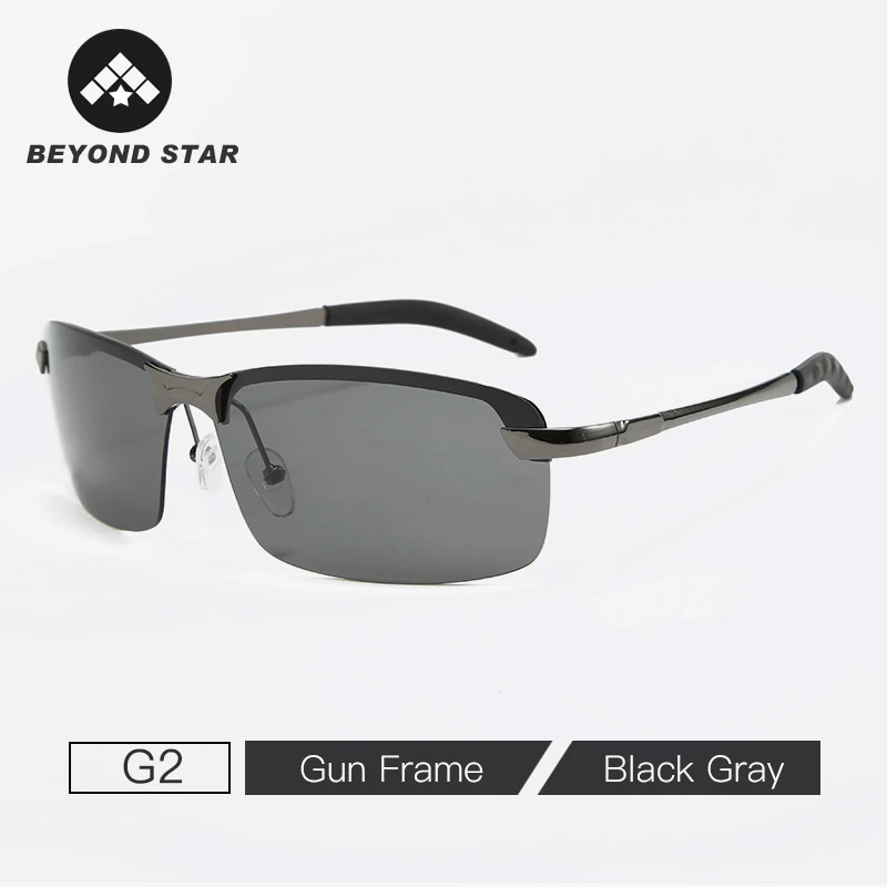 BEYONDSTAR Новые квадратные полуоправы Солнцезащитные очки Мужские поляриодные бредовые дизайнерские УФ спортивные мужские солнцезащитные очки темно-зеленые Gafas G3043 - Цвет линз: G2 Dark Grey