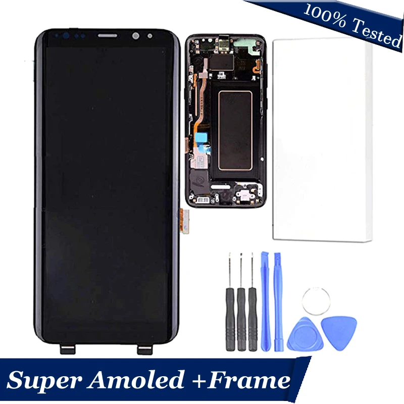 

SUPER AMOLED for SAMSUNG GALAXY S8 Display G950 G950F Touch Screen Digitizer For Samsung S8 G950 LCD+Frame