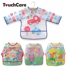 Непромокаемое покрытие с длинными рукавами милые детские нагрудники, нагрудники для новорожденных, нагрудники для кормления, одежда для маленьких мальчиков