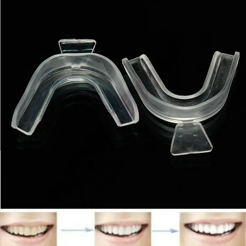 2Pcs Transparent Night Guard Teeth Whitening Grinding Mouth Trays