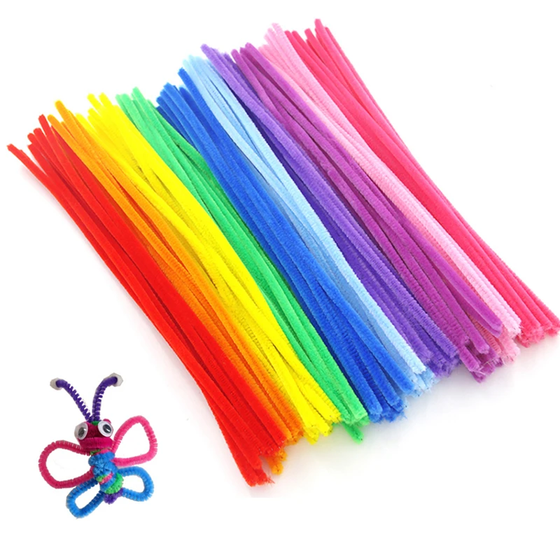 

100PCs Handmade Colored Wool Root Top Twisting Bar Handmade Fluffy Iron Wire Imaginative Plush DIY Decoration Supplies