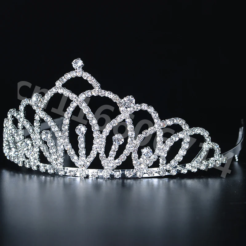 Ceny Dziewczyny tiary i korony czyste kryształki kryształ ślub korony korowód Prom Party opaski do włosów dla nowożeńców biżuteria w grzebień do włosów