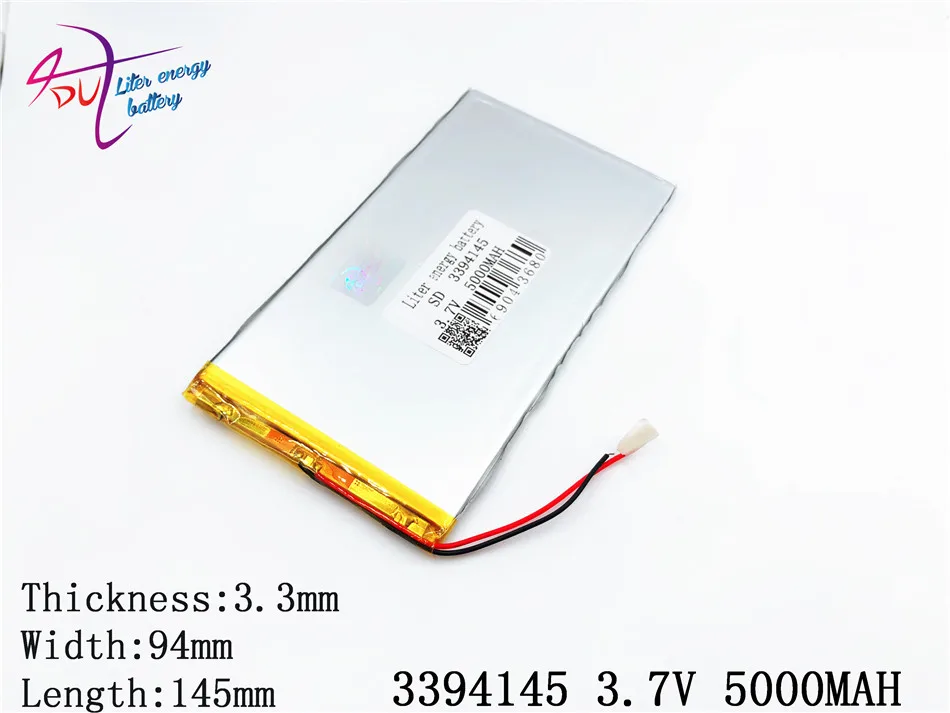Tablet PC battery capacity 3394145 3.7V 5000MAH Universal Li ion