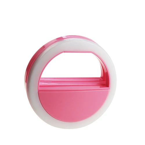 Универсальный светодиодный кольцевой светильник-вспышка для селфи для iPhone, ipad, Xiaomi, samsung, Android Phone - Цвет: Розовый