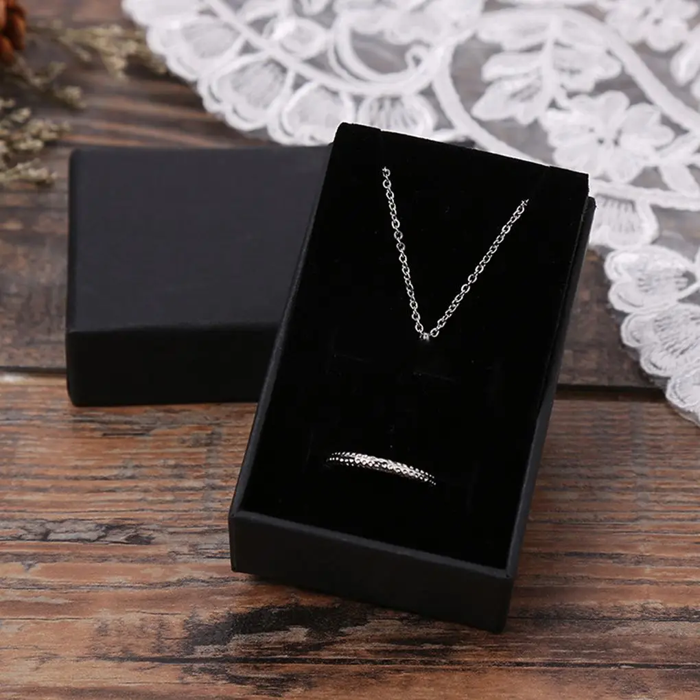 

Necklace Bracelet Bangle Earrings Ring Storage Case Kraft Paper Gift Packaging Jewelry Sponge Box
