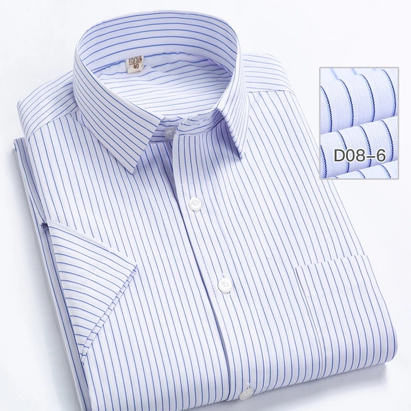 DAVYDAISY размера плюс 5xl 6xl 7xl 8xl Мужская рубашка Летняя с коротким рукавом полосатая рубашка Повседневная Рабочая Рубашка брендовая одежда DS334