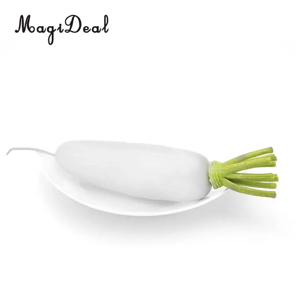 MagiDeal Decorative Plastic Artificial Fake Vegetables Carrot White Radish White Radish Cabinet Home Decoration 