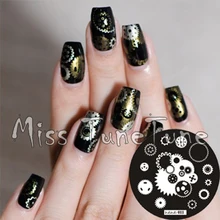 New Stamping Plate hehe11 Metallic Style Gear Wheel Nail Art Stamp Template Image Transfer Stamp