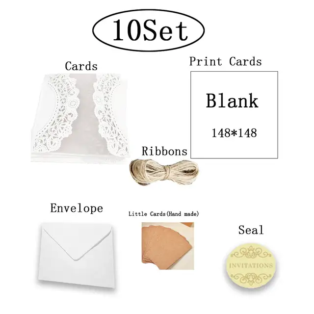 Online Shop 10 Set Diy Send Little Cards Design Gears Lace Wedding
