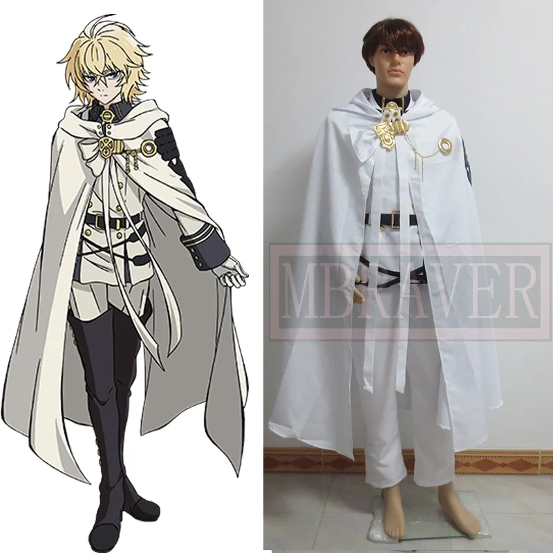 

Seraph of the End Mikaela Hyakuya Cosplay Costume Anime Cos Owari no Serafu Hot Halloween Vampire Uniform Cloak Full set