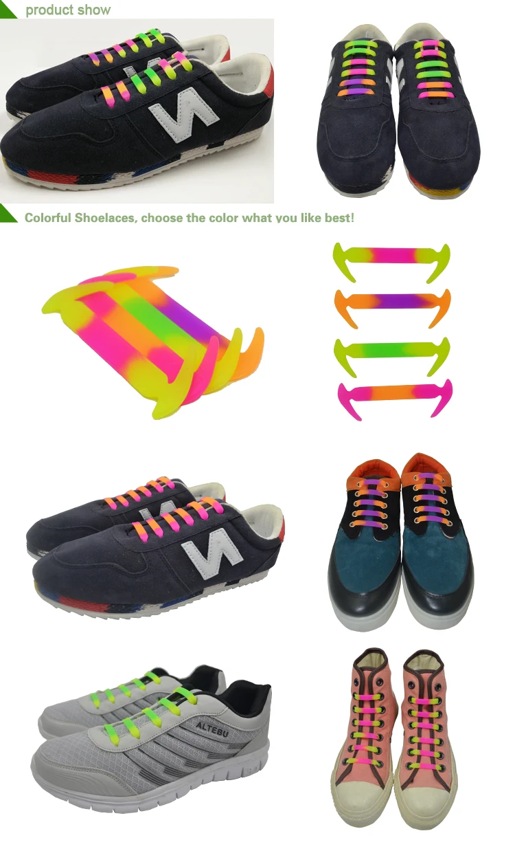 SENTCHARM 12 шт./компл. модные спортивные бег без галстука силиконовые шнурки эластичная обувь кружево Fit ремень 4 цвета