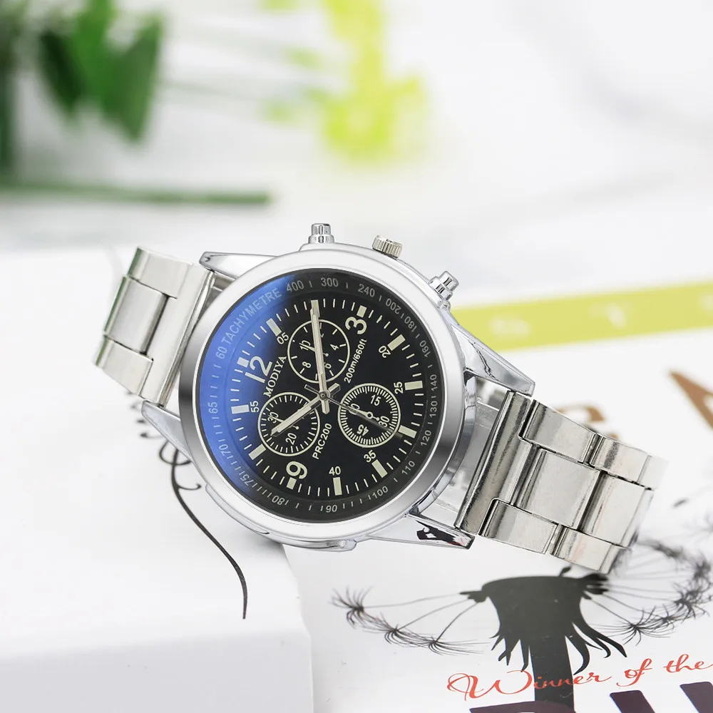 Модные автоматические механические часы с датой из нержавеющей стали, Спортивные кварцевые наручные аналоговые часы Diver Relogio Automatico - Цвет: Black