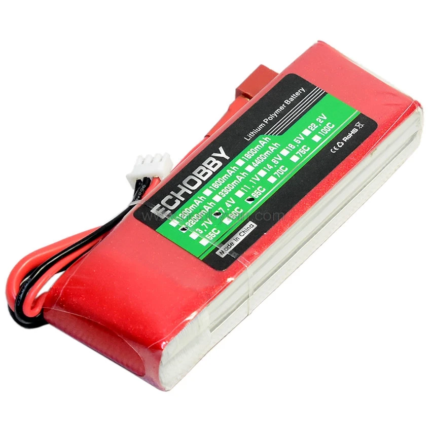 7.4 V 2 S 2200 mAh 65C يبو البطارية T المكونات ل RC Drone طائرة نموذجية سباق قارب شاحنة مصغّرة