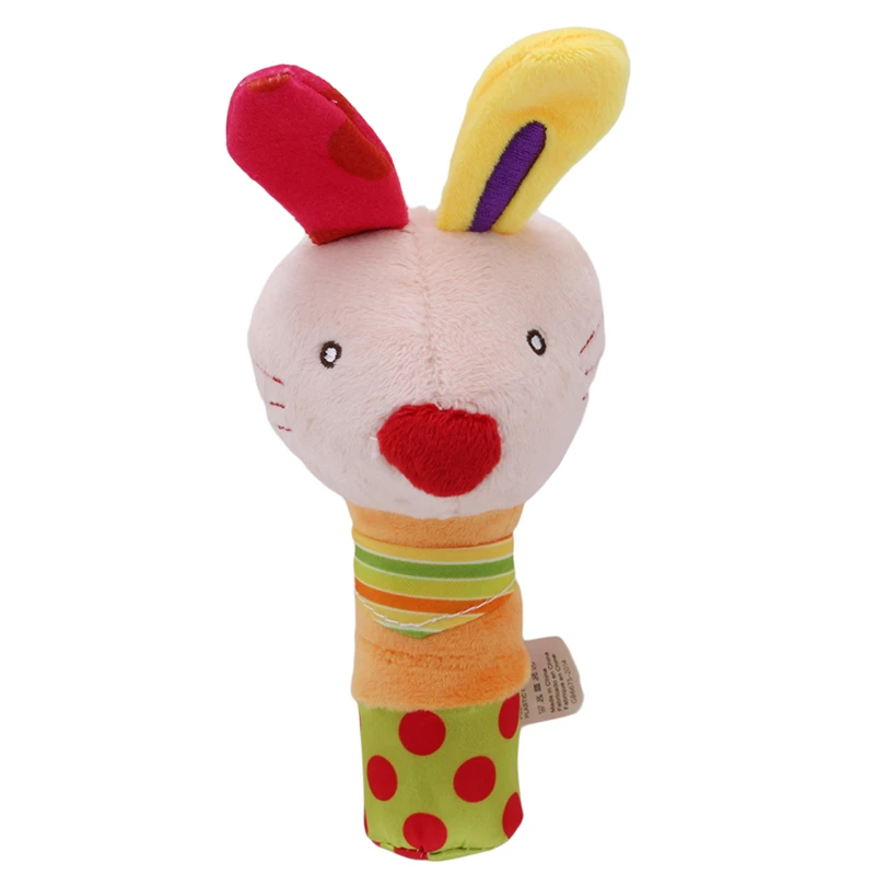 rabbit Ручные погремушки Биби BB игрушка со звуком Милая палочка Прорезыватель Мягкая Плюшевая Кукла головоломка колокольчик Младенческая кукла - Цвет: rabbit