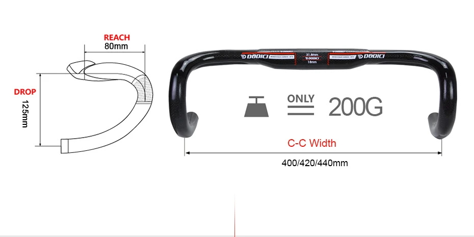 DODICI плюс 3 к карбоновый шоссейный руль для велосипеда, изогнутый дороги углерода Рули для велосипеда красный цвет зеленый, синий Велоспорт интимные аксессуары 400/420/440