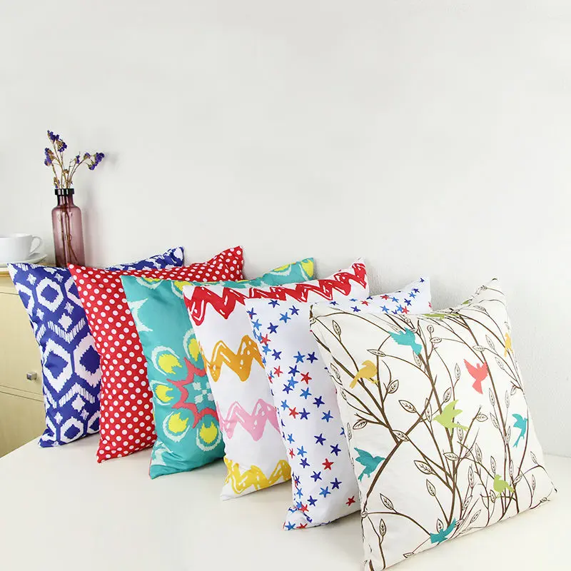 2015 Canvas Colorful Accent Decorative Pillow Cover Plain Summer Style Outdoor Cushion Covers ...