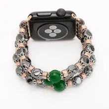 2017 Mode Pur Naturel Pierre Lien Bracelet Bandes Pour Apple Watch 2 42mm 38mm Avec 316L Acier Inoxydable Adaptateurs