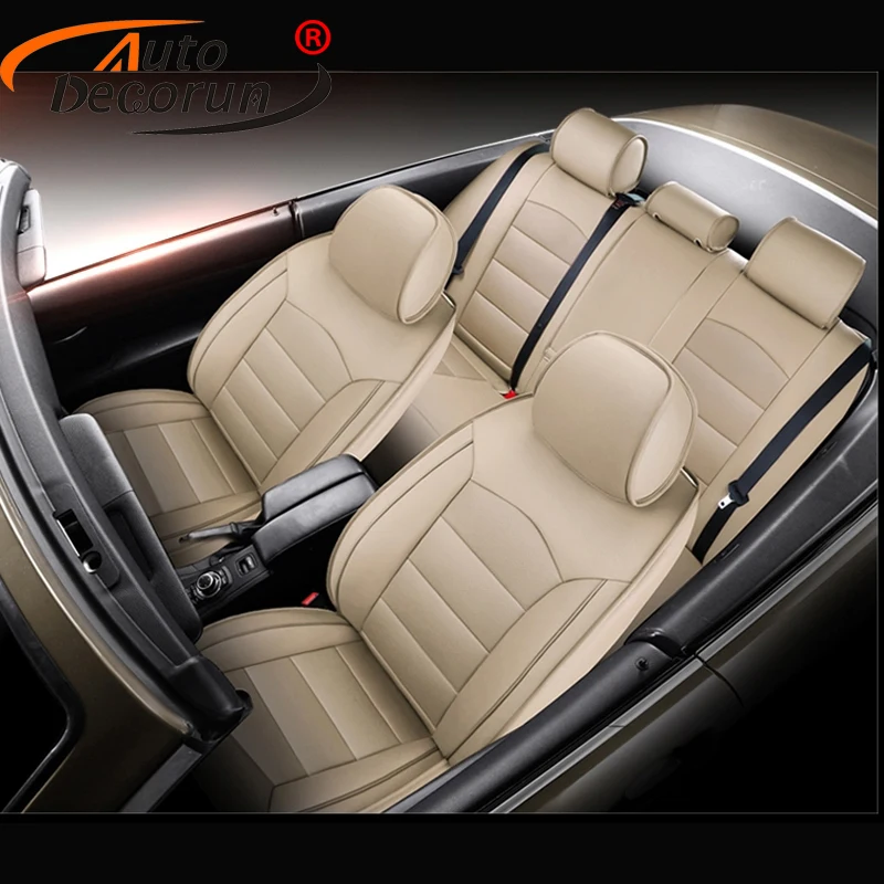 

AutoDecorun Perforated Genuine Leather Seat Covers for Audi A6 Automotives Seat Cover Cowhide Car Cushion Supports Accessories