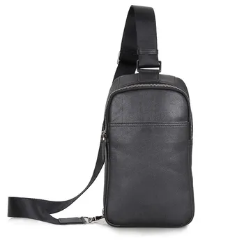 

JMD Vintage Leather High Qualty Chest Bag Fashion Office Black Cross Body Backpack 4001A