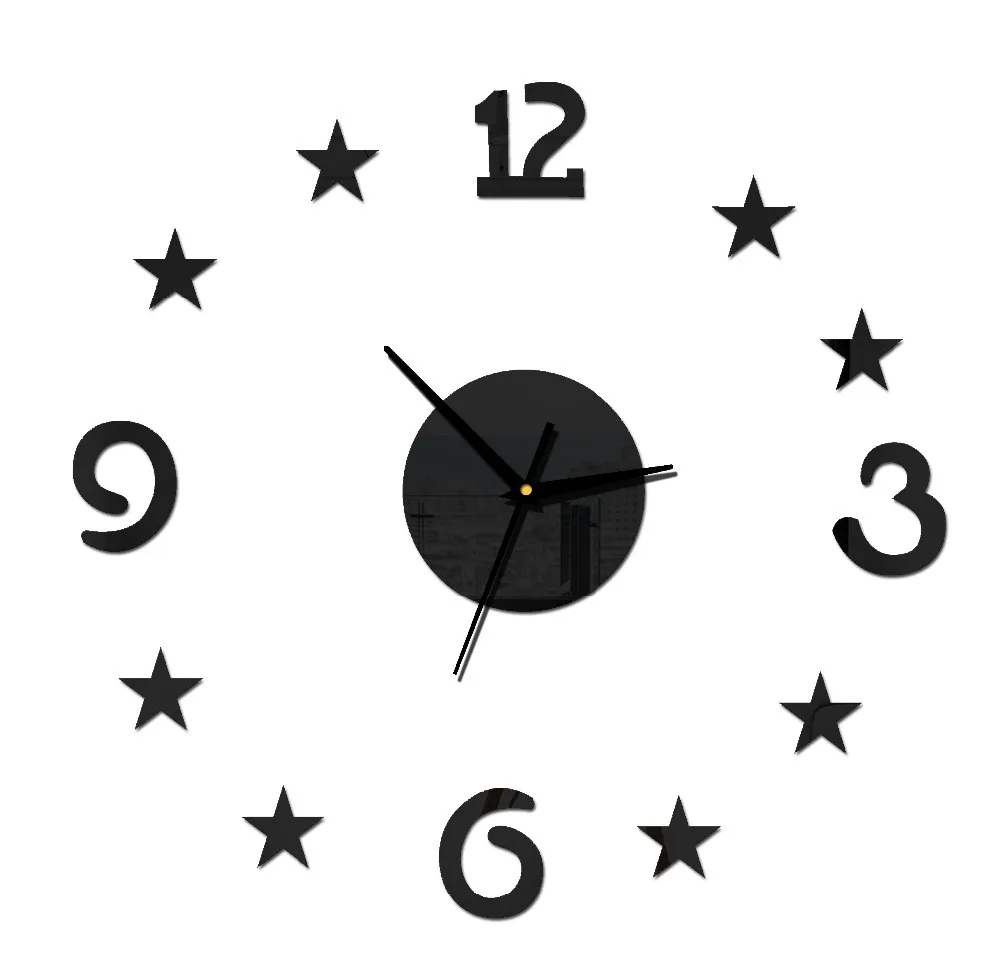 

The hottest new DIY stars digital wall clock The living room decorations mirror wall stickers wall clock Report
