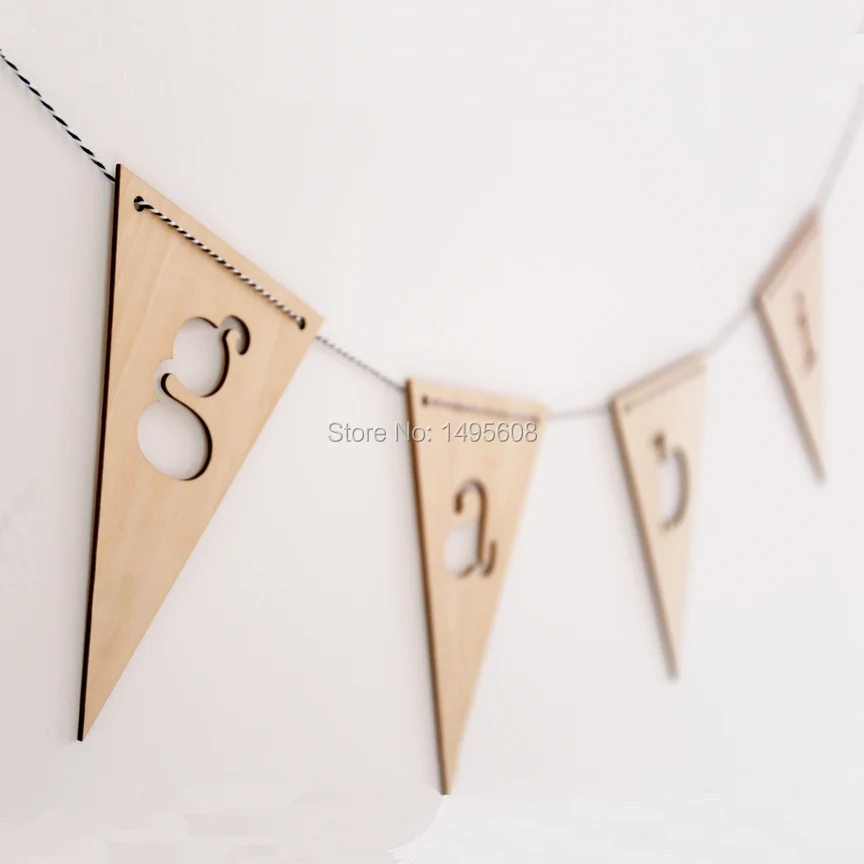 Personalised Photo New Baby/Child Name Nursery/Room Wooden Bunting/Garland Gift Personalised Photo New Baby/Child Name Nursery/Room Wooden Bunting/Garland Gift