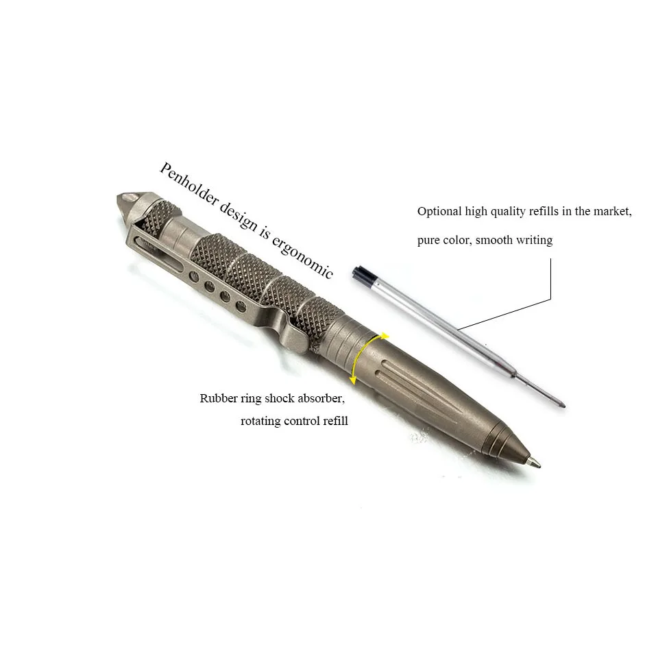 Тактическая ручка из алюминиевого сплава, ручка для самообороны, для кемпинга, авиация, противоскользящая, портативный инструмент, ручка Stinger, золото, серебро, черный