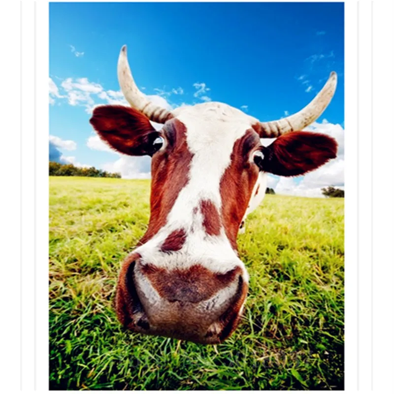 

Diamant Diy 5D Diamond Painting Cross Stitch Big Head Dairy Cow Needlework 3D Diamond Embroidery Full Diamond Decorative Sticker