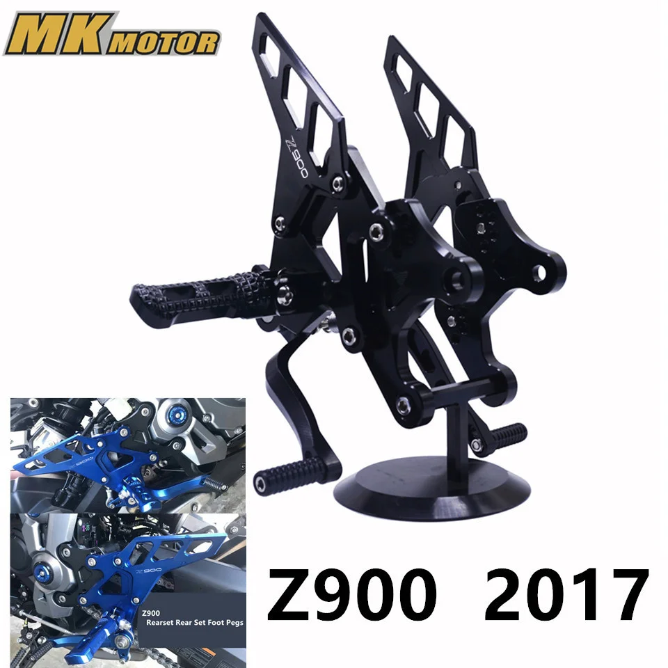 

Z 900 Accessoris With logo CNC Racing Foot pegs Adjustable Rearset Rear Sets Motorcycle For KAWASAKI Z900 2017