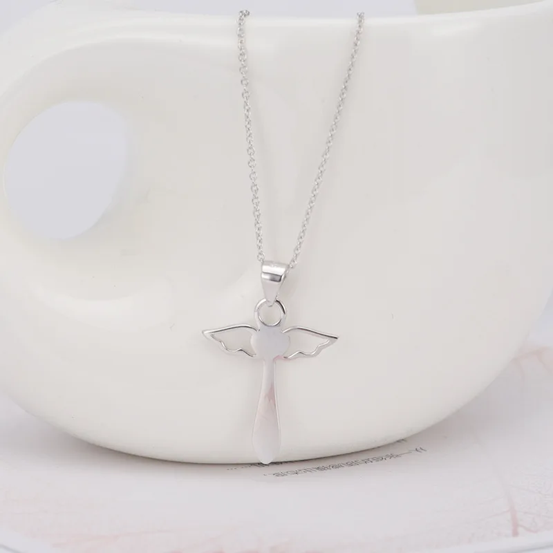 925 sterling silver jewelry Angel wings pendant heart Manufacturer undertakes to wholesale religious cross necklace Fashion Jewelry