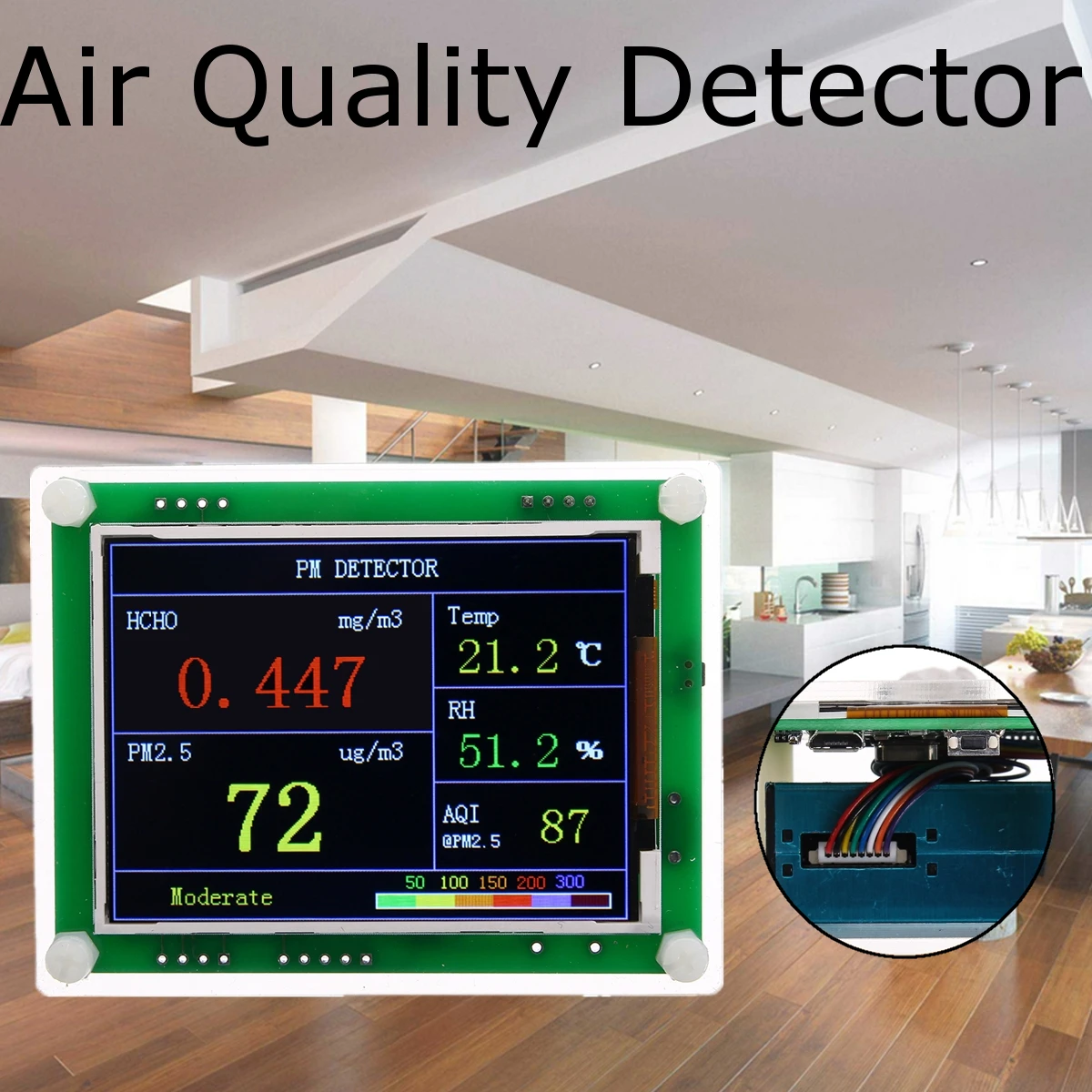 

A3 PM2.5 2.8 inch TFT Screen Air Quality Detector High Sensitivity Sensor Real-time Detection for Home Office Car Semi-closing