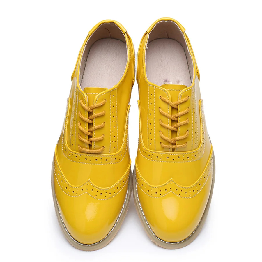 Мужские туфли-оксфорды из натуральной кожи; мужские туфли на плоской подошве ручной работы; винтажные лоферы на шнуровке в стиле ретро; коричневые Повседневные тапочки плоские туфли для мужчин - Цвет: yellow