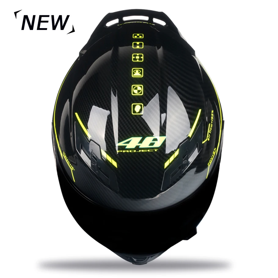 Casco de moto de fibra de carbono de cara completa casco profesional de carreras Kask DOT Arco Iris visera Motocross fuera de carretera - 5