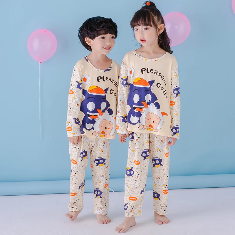 Spring and Autumn baby clothing set kids wolf clothes pajamas underwear