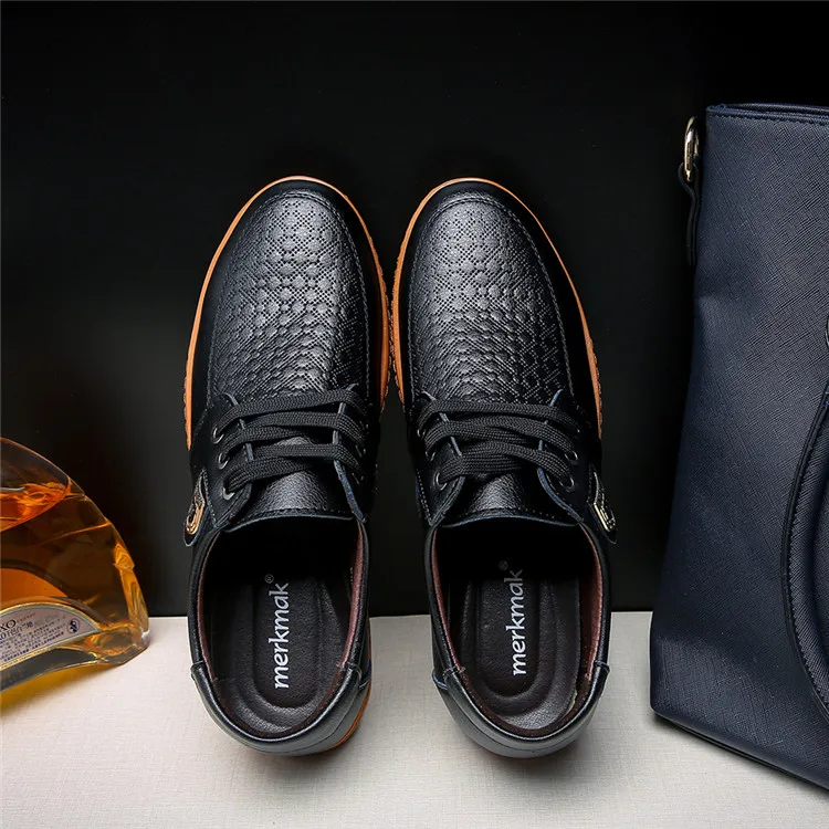 Merkmak/Новинка; мужская кожаная повседневная обувь; Осенняя Брендовая обувь; мужская обувь на плоской подошве; Взрослые Мокасины; Мужская обувь; Chaussure Home