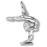 

100pcs a lot rhodium plated gymnast charm jewelry