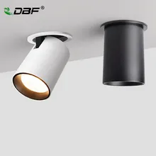 [DBF] Складной встраиваемый потолочный светильник 7 Вт 12 Вт черный/белый корпус вращающийся на 360 градусов 3000 K/4000 K/6000 K потолочный точечный светильник