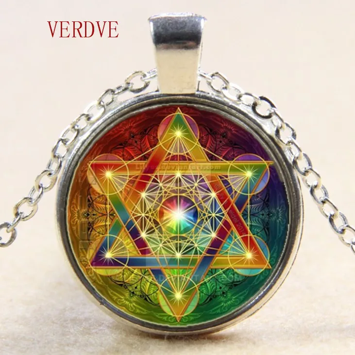 Кулон Metatron в виде священного кубика ожерелье с геометрическим цветком жизни