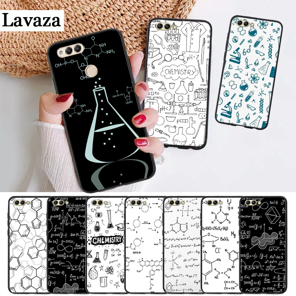 

Lavaza chemistry scribbles on white Silicone Case for Huawei honor 6A 7A Pro 7X 8 Lite 8X 8C 9 Note 10 View 20 9X