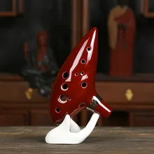 12 Hole Ocarina New Color Ceramic Alto C Legend of Zelda Ocarina Flute Blue Instrument Dark Red Ocarina