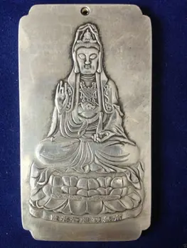 

Chinese guan-yin tibet Silver Bullion thanka amulet
