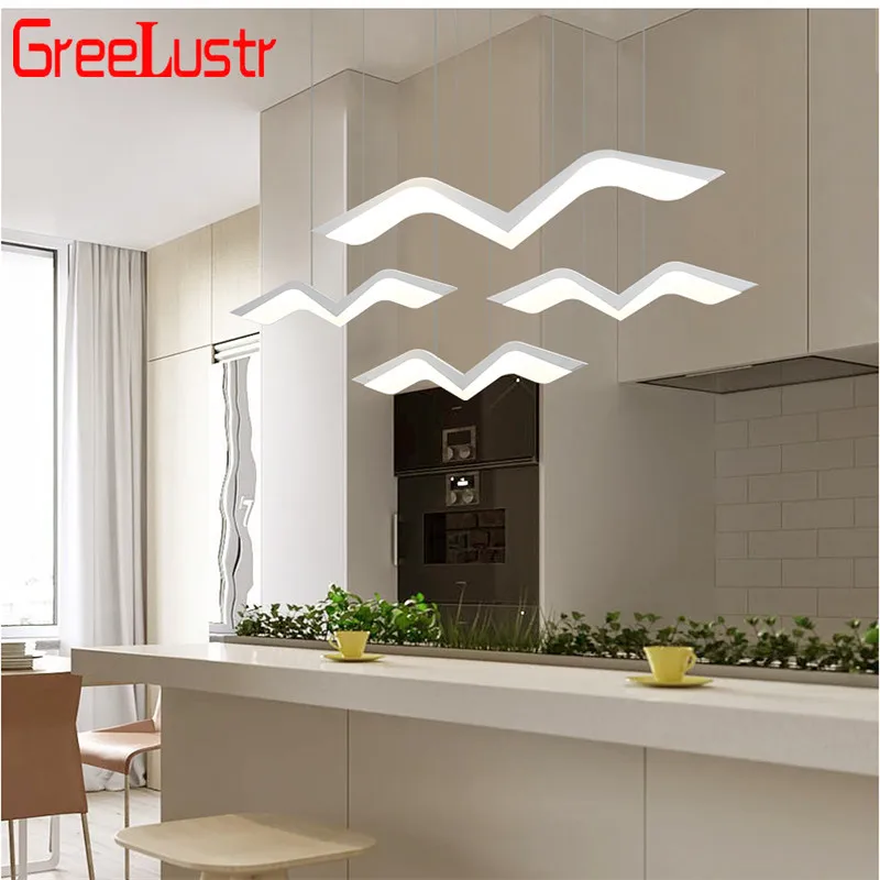  Modern Decor DIY Led Chandelier Lighting White Seagull Led Lustres Hanging Lamp For Dining Room Kit - 33013242483