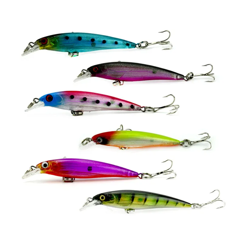 Hengjia 6pcs hard baits minnow fishing lures trout catfish swimbaits wobblers artificial