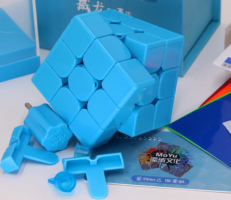

Magic Cube Puzzle Moyu 3x3x3 3*3*3 Magnetic Cube WeiLong GTS3M GTS 3M limited edition blue champion competition educational club