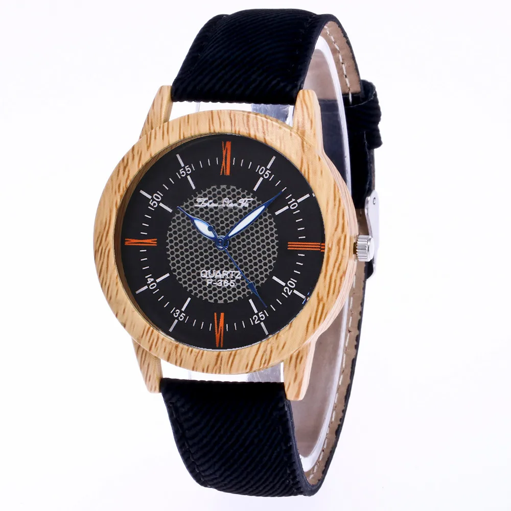 Натуральные деревянные часы минималистичные часы бамбуковые джинсовые Модные классные часы relogio feminino montre femme новое поступление - Цвет: E