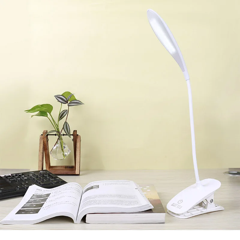  Finether Touch Sensor Dimmable Clamp Folding LED Desk Table Lamp Small clip lamp for Reading Study 